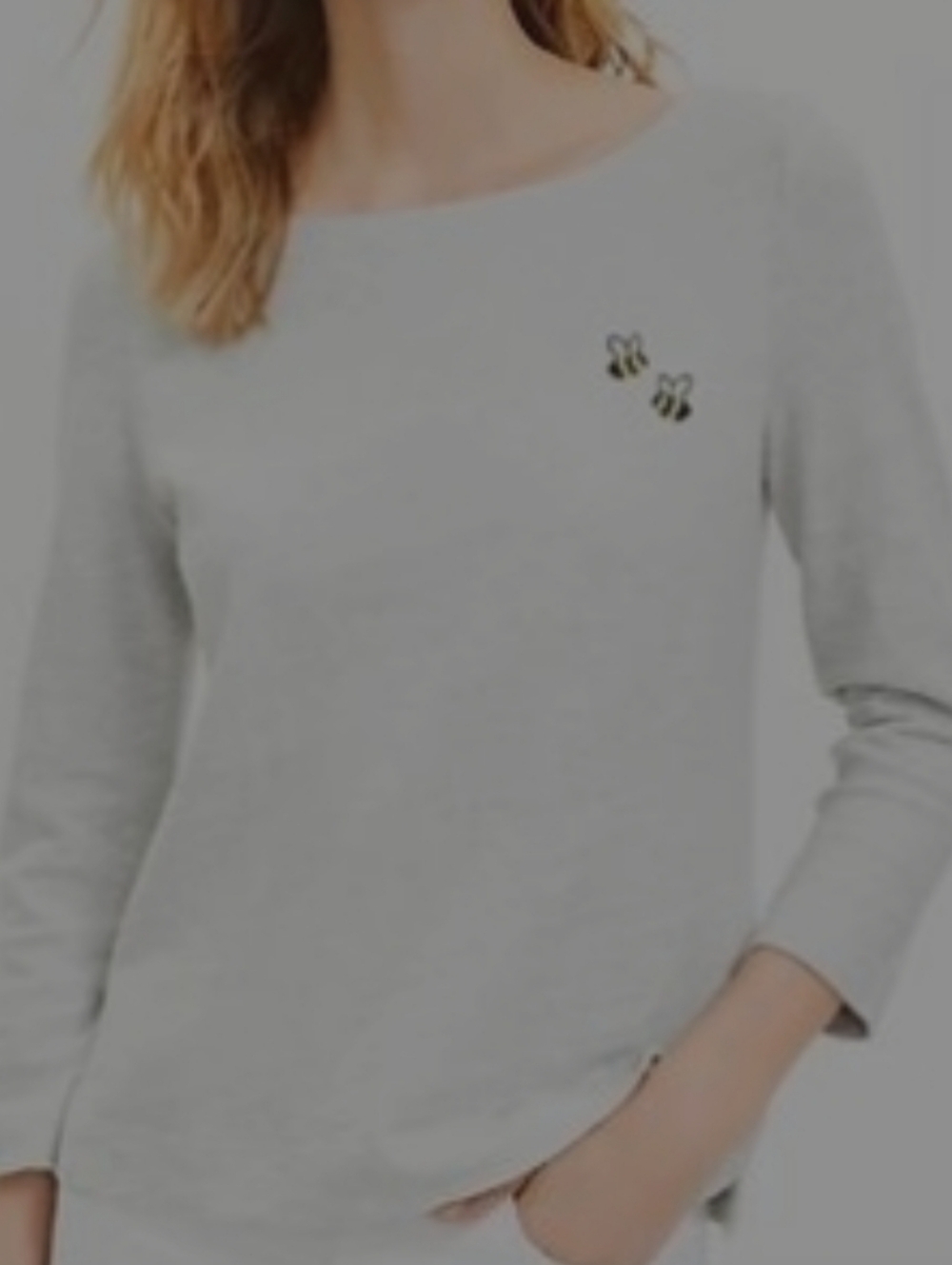 🐝LOFT Cotton Knit Bee Embroidered Top - Picture 3 of 15